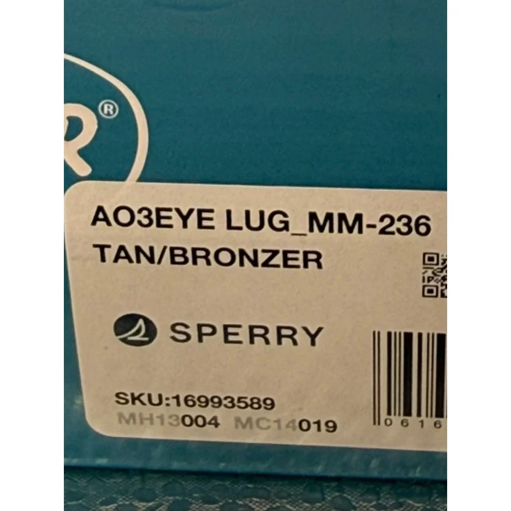 Sperry A/O 3-Eye Lug Tan Bronzer Leather Boat Shoe Men's NIB‎